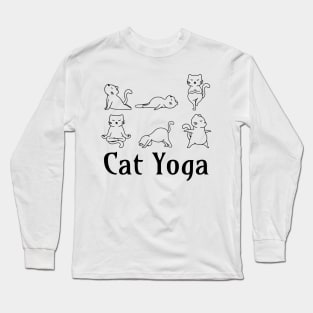 Cute Cat Yoga Poses design Long Sleeve T-Shirt